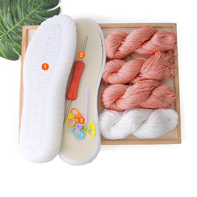 Handmade Knitting Hollow Thread Crystal Shoe Sole Hook Lace Material Package
