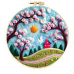 Stamp Wool Felt Painting With Embroidery Frame Material