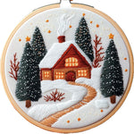 Christmas Snow House Series Embroidery Material Package English