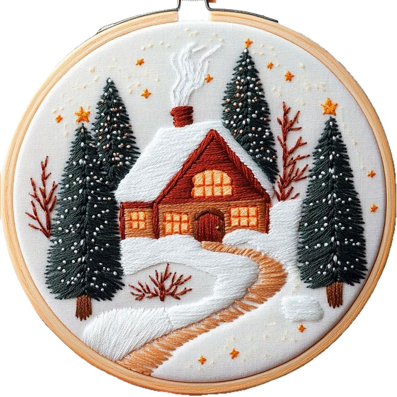 Christmas Snow House Series Embroidery Material Package English