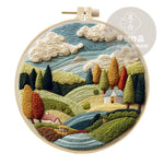 Embroidery Diy Landscape Handmade Cloth Art Material Kit