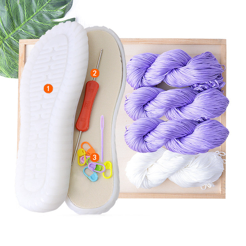 Handmade Knitting Hollow Thread Crystal Shoe Sole Hook Lace Material Package