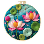 Stamp Wool Felt Painting With Embroidery Frame Material