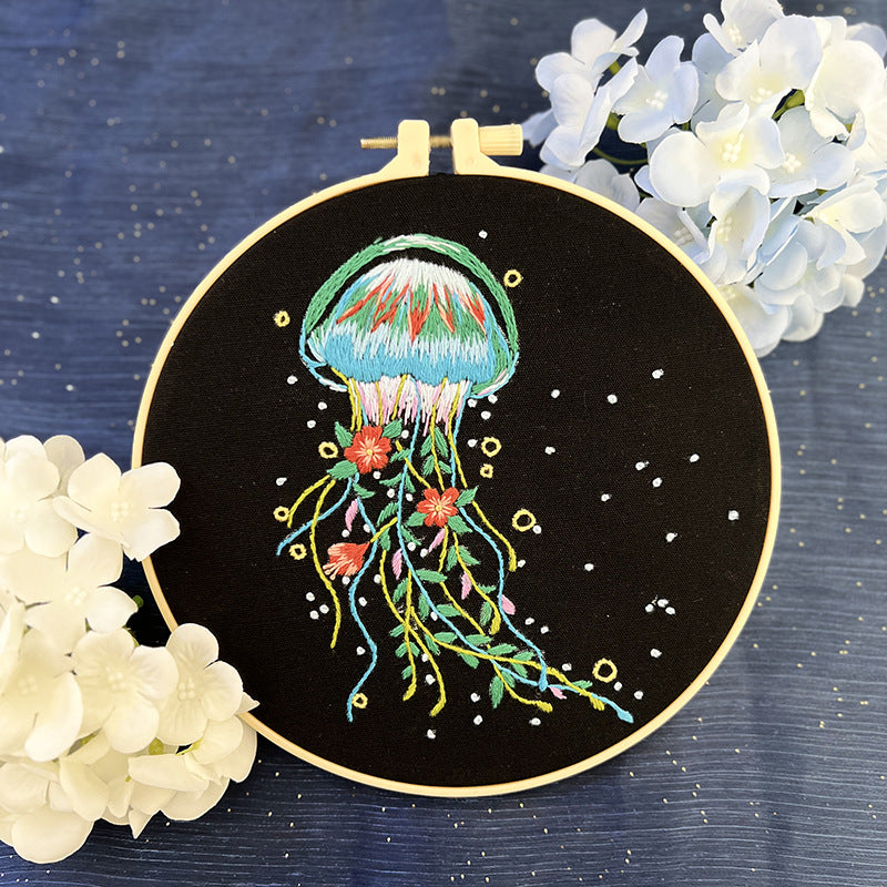 Marine Embroidery Jellyfish Pendant Material Package