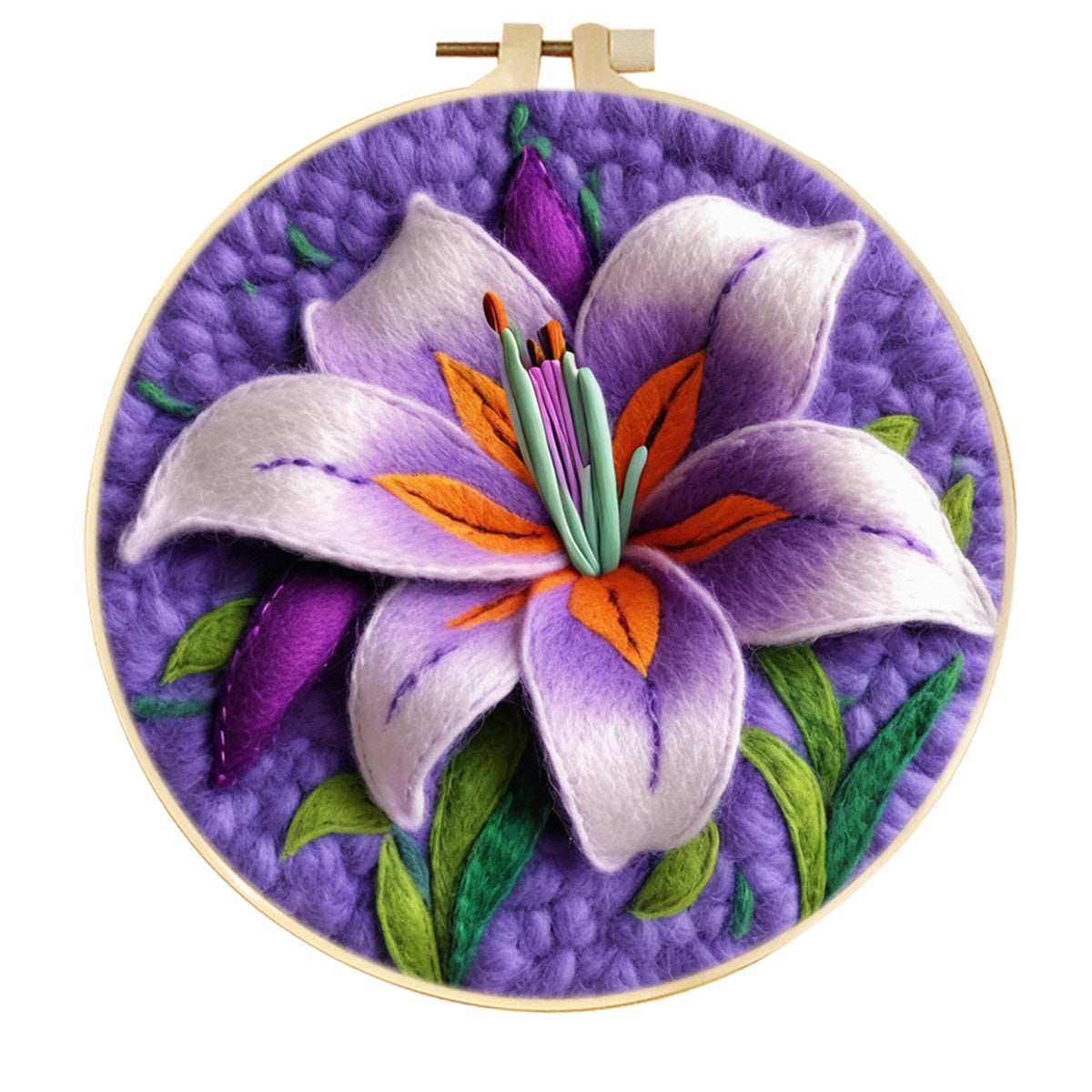 Stamp Wool Felt Painting With Embroidery Frame Material