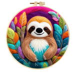 Stamp Wool Felt Painting With Embroidery Frame Material