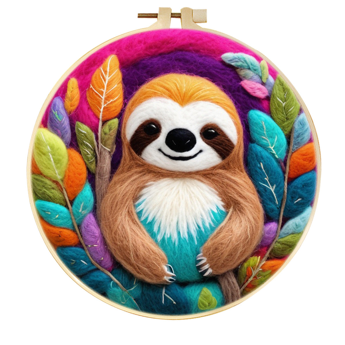 Stamp Wool Felt Painting With Embroidery Frame Material