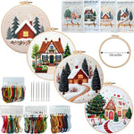 Christmas Snow House Series Embroidery Material Package English