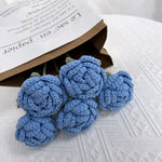 Overturn Pointed Rose Wool Hand-woven Flower Finished Product