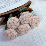 Overturn Pointed Rose Wool Hand-woven Flower Finished Product