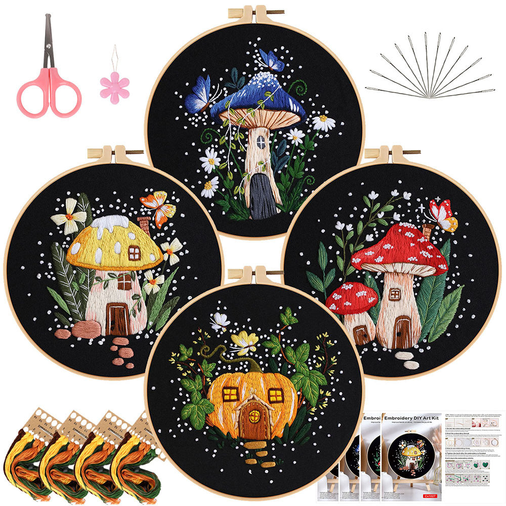 Mushroom Pumpkin Handmade Embroidery Material Package