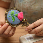 Fabric Makeup Mirror Embroidery Handmade Material Package