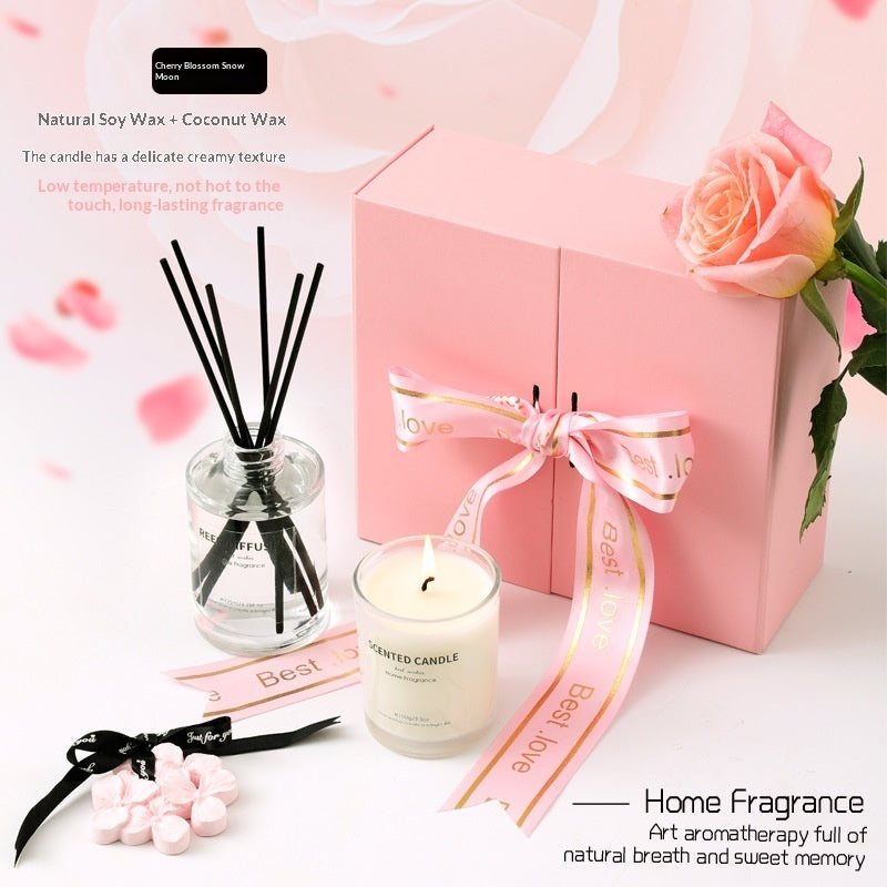 Smoke-Free Essential Oil Home Indoor Premium Diffuser Cherry Blossom Aromatherapy Gift Set