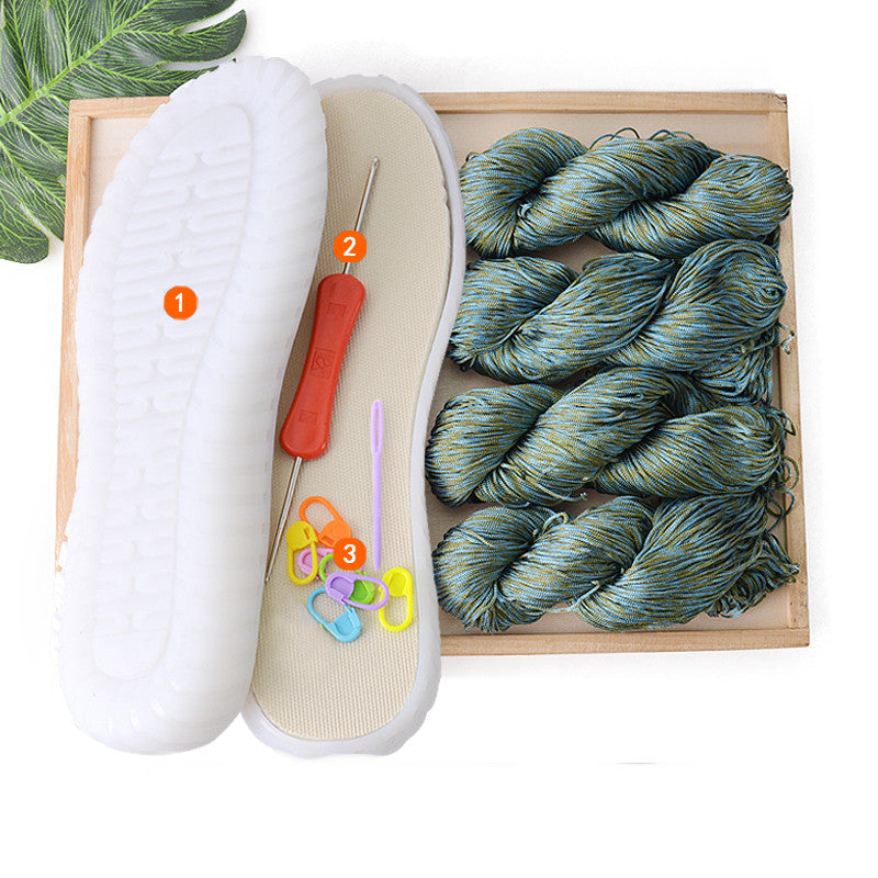 Handmade Knitting Hollow Thread Crystal Shoe Sole Hook Lace Material Package