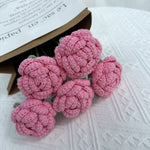 Overturn Pointed Rose Wool Hand-woven Flower Finished Product
