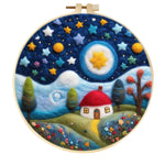 Stamp Wool Felt Painting With Embroidery Frame Material
