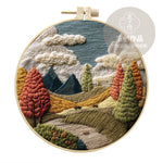 Embroidery Diy Landscape Handmade Cloth Art Material Kit