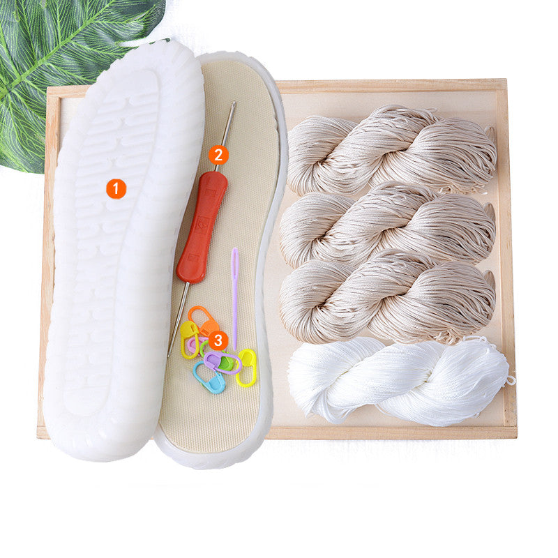 Handmade Knitting Hollow Thread Crystal Shoe Sole Hook Lace Material Package