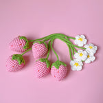 Wool Crochet Woven Strawberry Pendant
