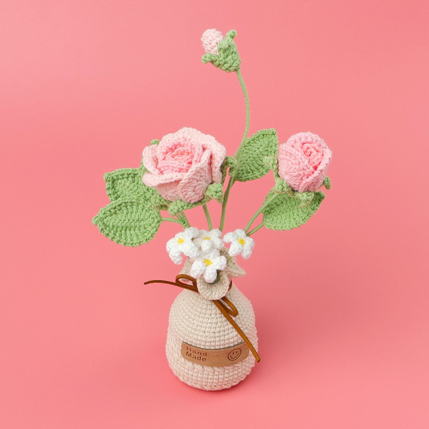 Finished Handmade Wool Woven Home Decoration Tulip Potted Plant
