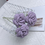 Overturn Pointed Rose Wool Hand-woven Flower Finished Product