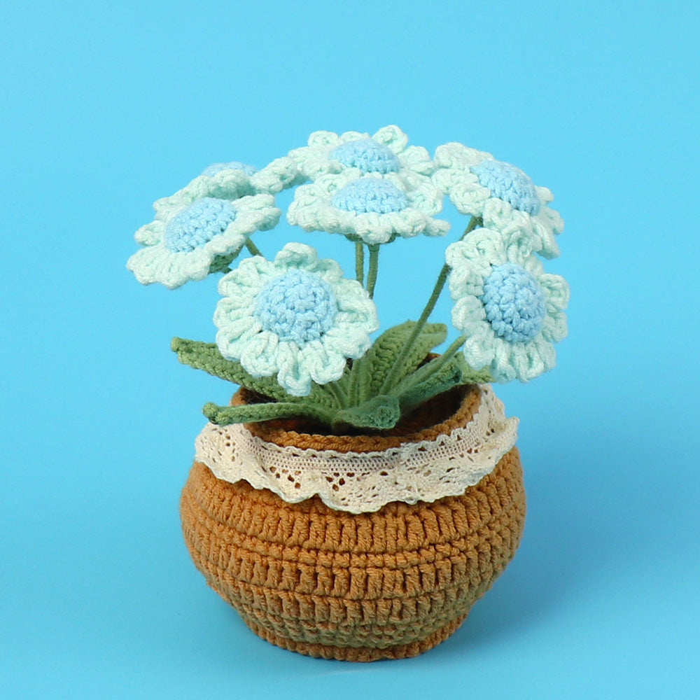 Finished Handmade Wool Woven Home Decoration Tulip Potted Plant