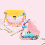 Handmade DIY Toy Colorful Princess Beaded Bag Girl Bag Manual Puzzle Wear Bead Assembling Material Package