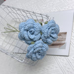 Overturn Pointed Rose Wool Hand-woven Flower Finished Product