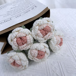 Overturn Pointed Rose Wool Hand-woven Flower Finished Product