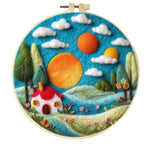Stamp Wool Felt Painting With Embroidery Frame Material