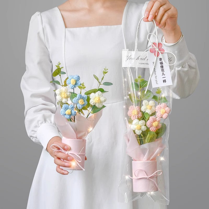 DIY Hand-woven Knitted Flower Decorations