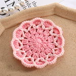 Simple Cute Flowers Knitted Coaster Wool Woven Coaster Flower