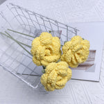Overturn Pointed Rose Wool Hand-woven Flower Finished Product