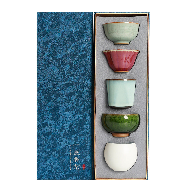Five Famous Kiln Tea Set Suit Creative Gift
