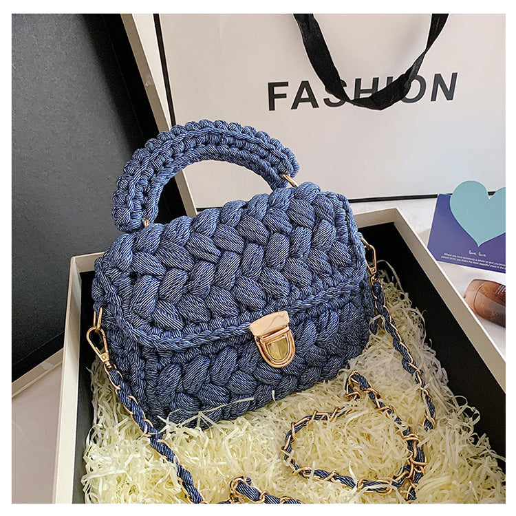 Homemade Diy Material Crochet Hand Messenger Bag