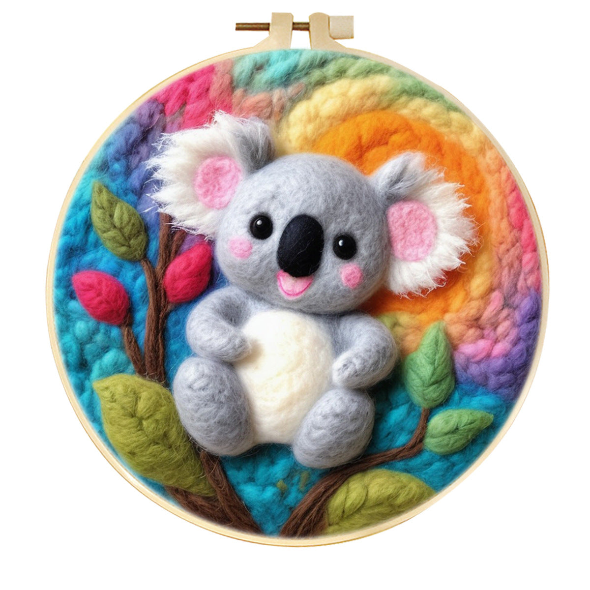 Stamp Wool Felt Painting With Embroidery Frame Material
