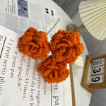Overturn Pointed Rose Wool Hand-woven Flower Finished Product
