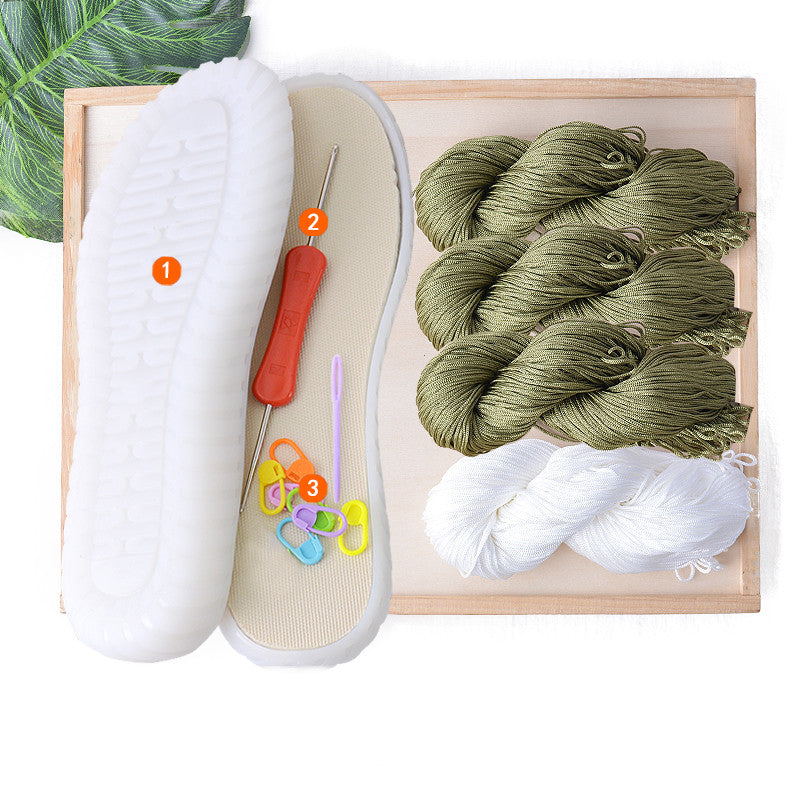 Handmade Knitting Hollow Thread Crystal Shoe Sole Hook Lace Material Package
