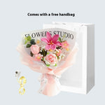 Knitted Wool Flowers Woven Rose Sunflower