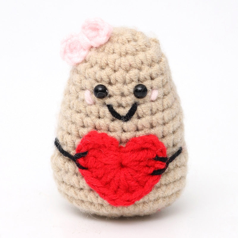 Wool Crocheted Positive Energy Potato Facial Expression Package Wool Fruit