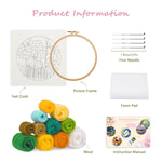 Stamp Wool Felt Painting With Embroidery Frame Material