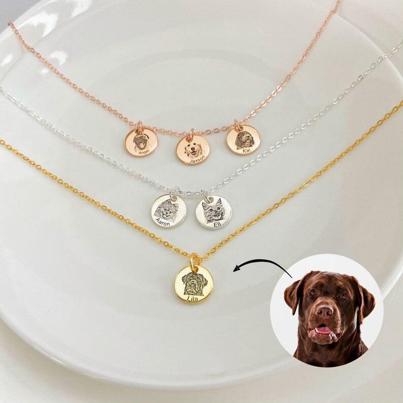 Single-side Customization Stainless Steel Pet Photo Graffiti Pendant Keychain Bracelet