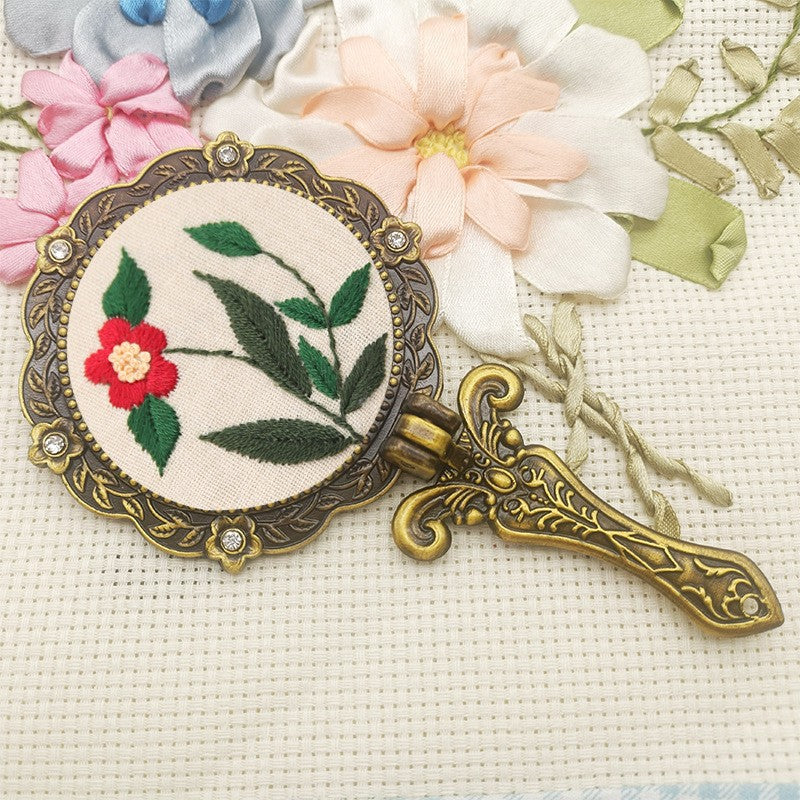 Fabric Makeup Mirror Embroidery Handmade Material Package