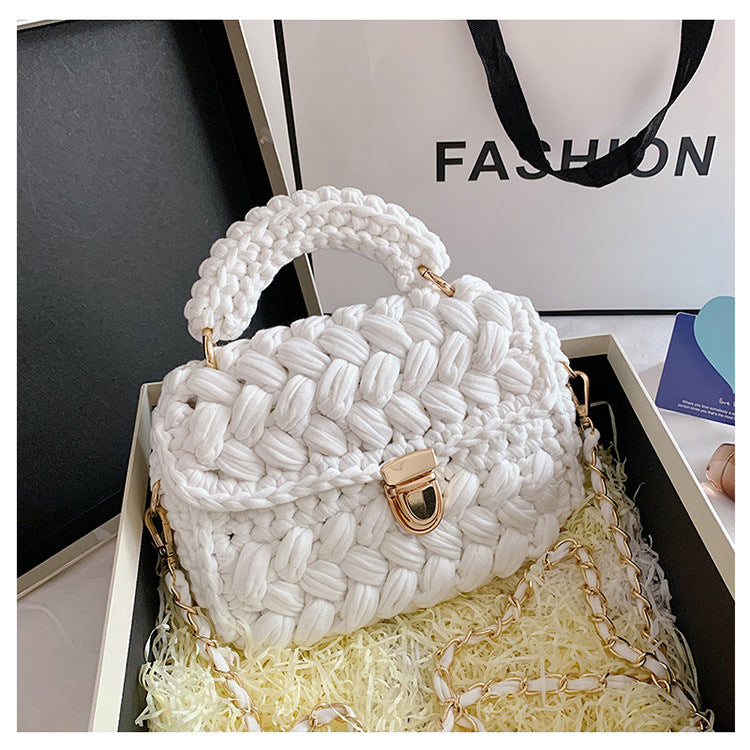 Homemade Diy Material Crochet Hand Messenger Bag