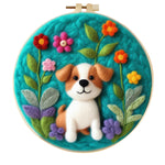 Stamp Wool Felt Painting With Embroidery Frame Material