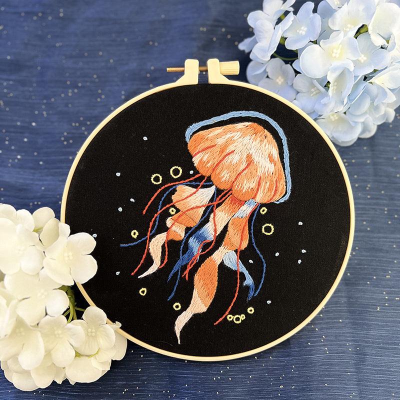 Marine Embroidery Jellyfish Pendant Material Package