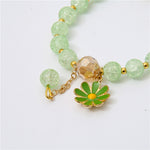 Sunflower Crystal Beaded Bracelet – Cute Daisy Charm Gift for Women