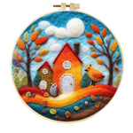 Stamp Wool Felt Painting With Embroidery Frame Material