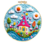 Stamp Wool Felt Painting With Embroidery Frame Material