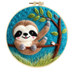 Stamp Wool Felt Painting With Embroidery Frame Material